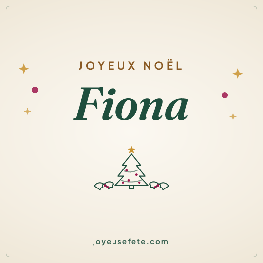 Image carrée « Joyeux Noël Fiona » pour WhatsApp