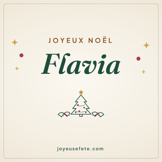 Image carrée « Joyeux Noël Flavia » pour WhatsApp