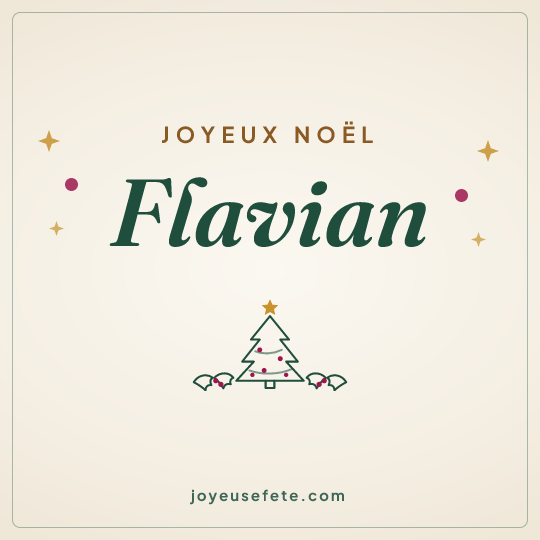 Image carrée « Joyeux Noël Flavian » pour WhatsApp