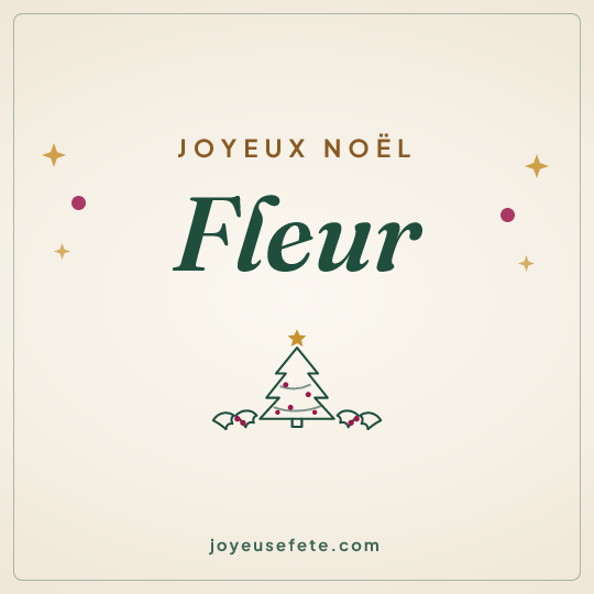 Image carrée « Joyeux Noël Fleur » pour WhatsApp
