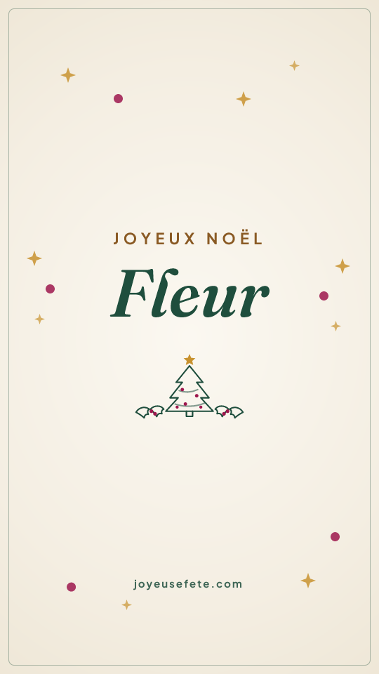 Image « Joyeux Noël Fleur » au format story