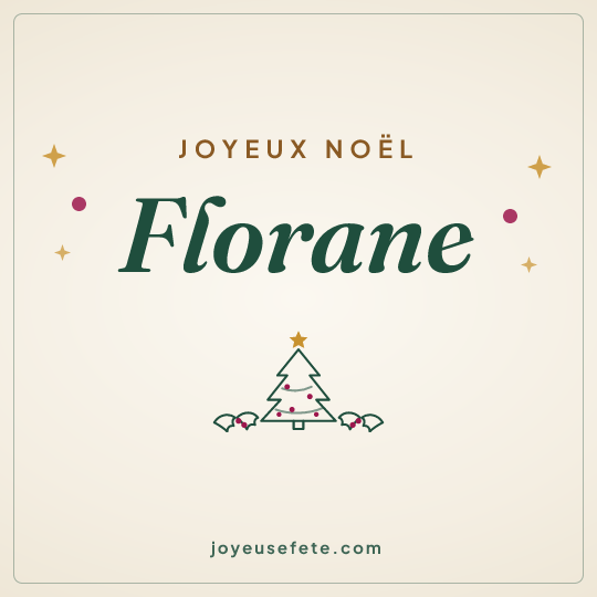 Image carrée « Joyeux Noël Florane » pour WhatsApp