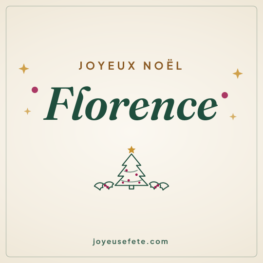 Image carrée « Joyeux Noël Florence » pour WhatsApp