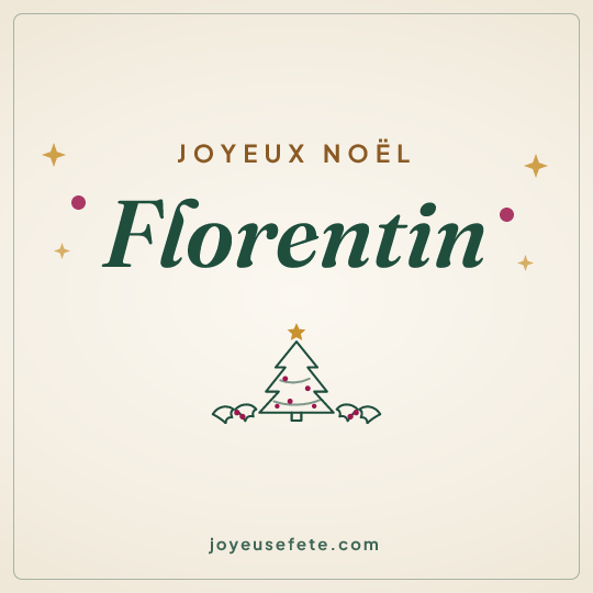 Image carrée « Joyeux Noël Florentin » pour WhatsApp