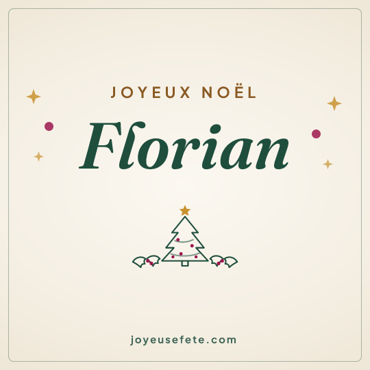 Image carrée « Joyeux Noël Florian » pour WhatsApp