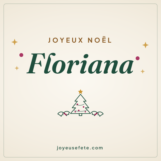 Image carrée « Joyeux Noël Floriana » pour WhatsApp