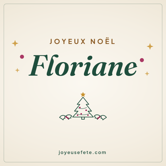 Image carrée « Joyeux Noël Floriane » pour WhatsApp