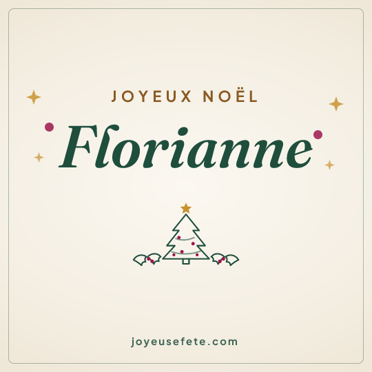 Image carrée « Joyeux Noël Florianne » pour WhatsApp