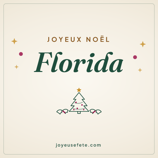 Image carrée « Joyeux Noël Florida » pour WhatsApp
