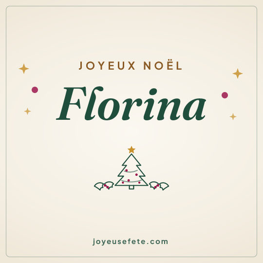 Image carrée « Joyeux Noël Florina » pour WhatsApp