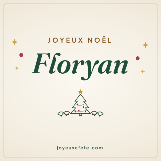 Image carrée « Joyeux Noël Floryan » pour WhatsApp