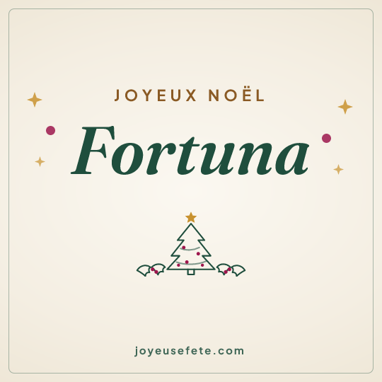 Image carrée « Joyeux Noël Fortuna » pour WhatsApp