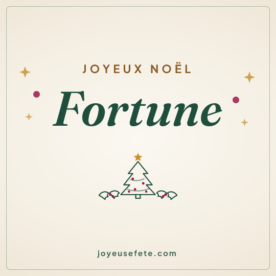 Image carrée « Joyeux Noël Fortune » pour WhatsApp