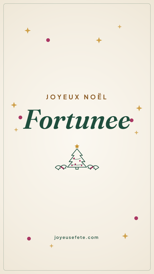 Image « Joyeux Noël Fortunee » au format story