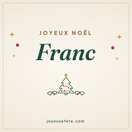 Image carrée « Joyeux Noël Franc » pour WhatsApp