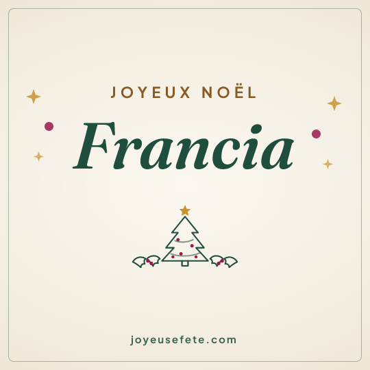 Image carrée « Joyeux Noël Francia » pour WhatsApp