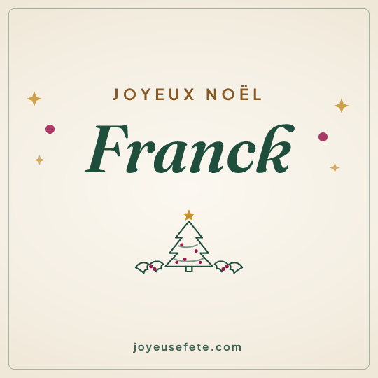 Image carrée « Joyeux Noël Franck » pour WhatsApp