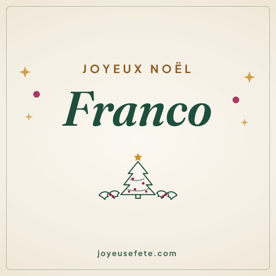 Image carrée « Joyeux Noël Franco » pour WhatsApp