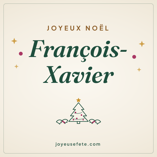 Image carrée « Joyeux Noël François-Xavier » pour WhatsApp