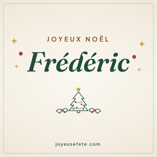 Image carrée « Joyeux Noël Frédéric » pour WhatsApp
