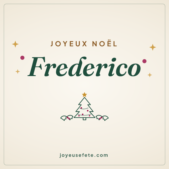 Image carrée « Joyeux Noël Frederico » pour WhatsApp