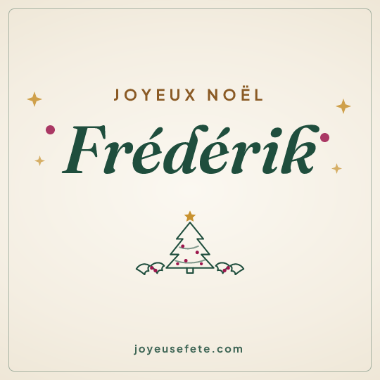 Image carrée « Joyeux Noël Frédérik » pour WhatsApp