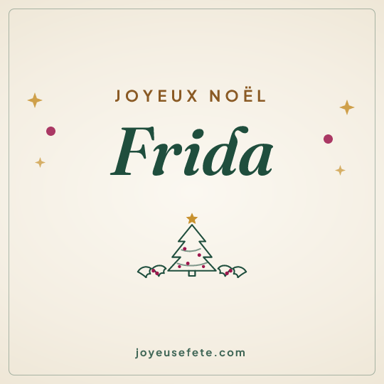Image carrée « Joyeux Noël Frida » pour WhatsApp