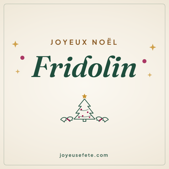 Image carrée « Joyeux Noël Fridolin » pour WhatsApp