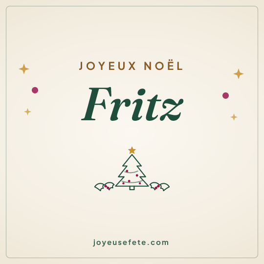 Image carrée « Joyeux Noël Fritz » pour WhatsApp