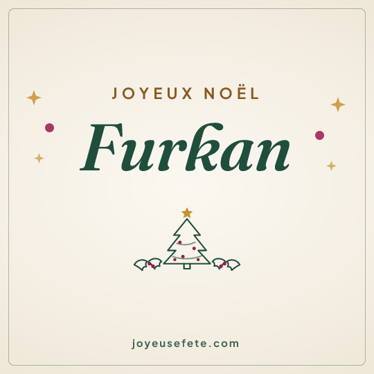 Image carrée « Joyeux Noël Furkan » pour WhatsApp