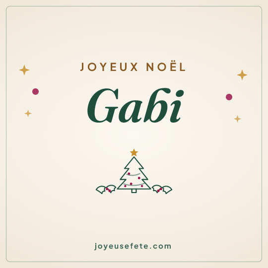 Image carrée « Joyeux Noël Gabi » pour WhatsApp