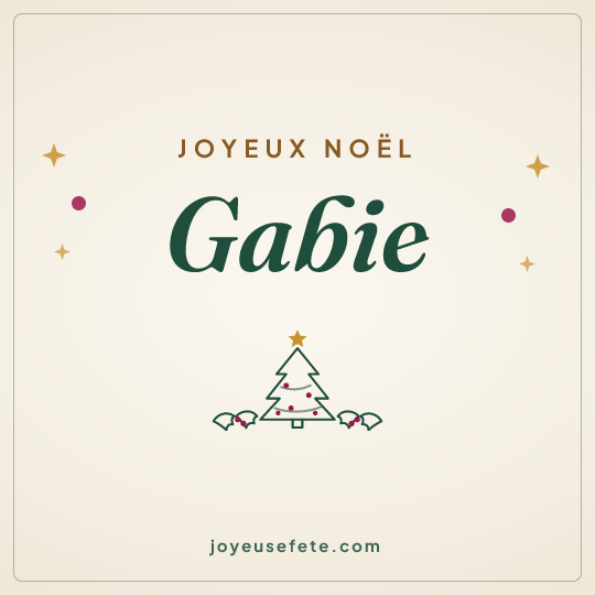 Image carrée « Joyeux Noël Gabie » pour WhatsApp