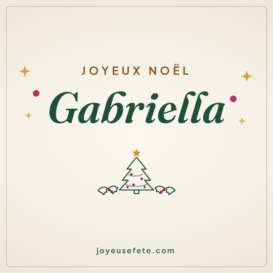 Image carrée « Joyeux Noël Gabriella » pour WhatsApp