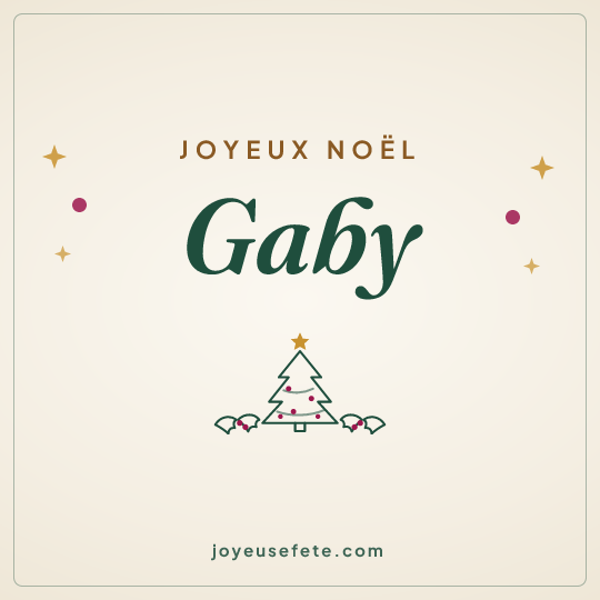Image carrée « Joyeux Noël Gaby » pour WhatsApp