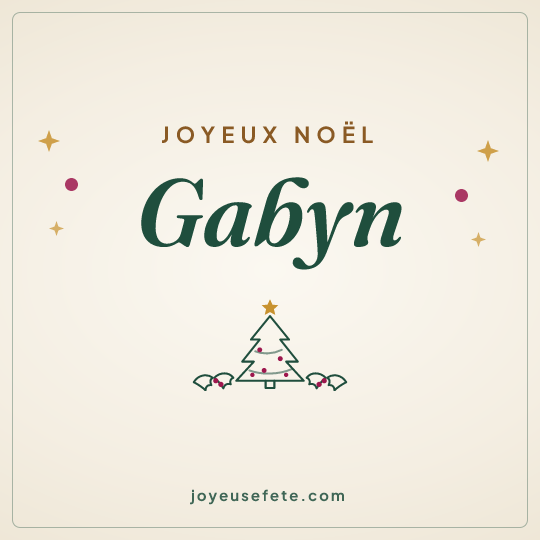 Image carrée « Joyeux Noël Gabyn » pour WhatsApp