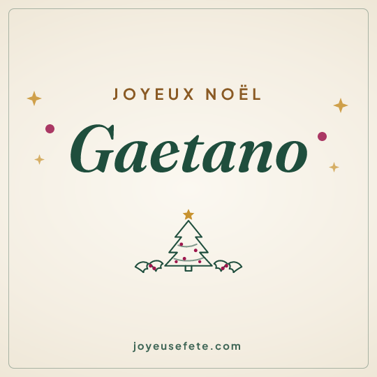 Image carrée « Joyeux Noël Gaetano » pour WhatsApp