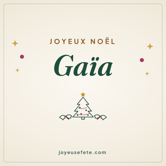 Image carrée « Joyeux Noël Gaïa » pour WhatsApp