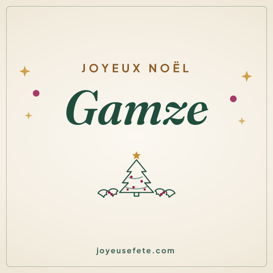 Image carrée « Joyeux Noël Gamze » pour WhatsApp