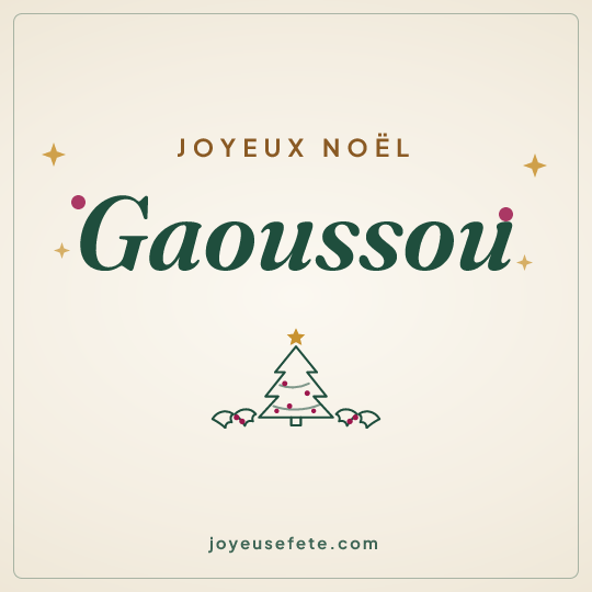 Image carrée « Joyeux Noël Gaoussou » pour WhatsApp