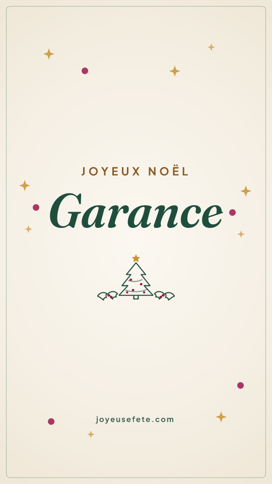 Image « Joyeux Noël Garance » au format story