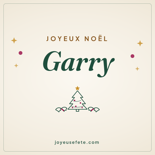 Image carrée « Joyeux Noël Garry » pour WhatsApp