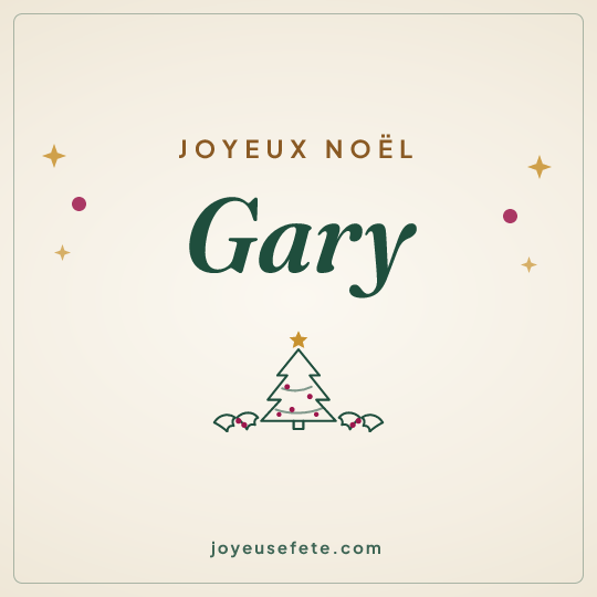 Image carrée « Joyeux Noël Gary » pour WhatsApp