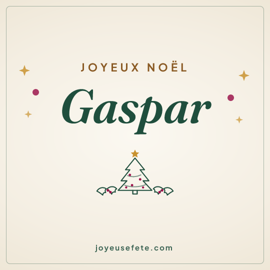 Image carrée « Joyeux Noël Gaspar » pour WhatsApp