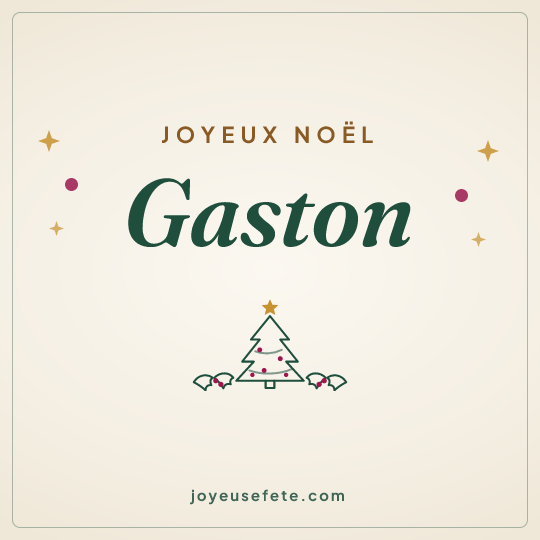 Image carrée « Joyeux Noël Gaston » pour WhatsApp
