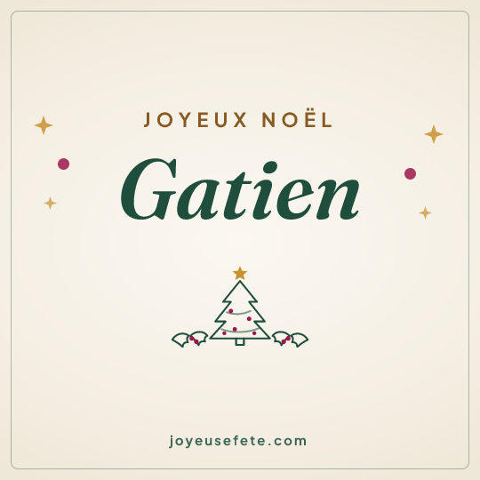 Image carrée « Joyeux Noël Gatien » pour WhatsApp