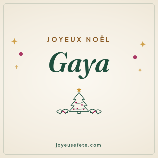Image carrée « Joyeux Noël Gaya » pour WhatsApp