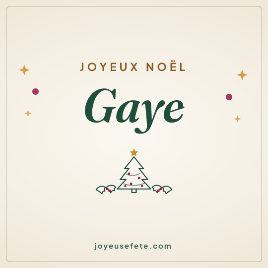 Image carrée « Joyeux Noël Gaye » pour WhatsApp