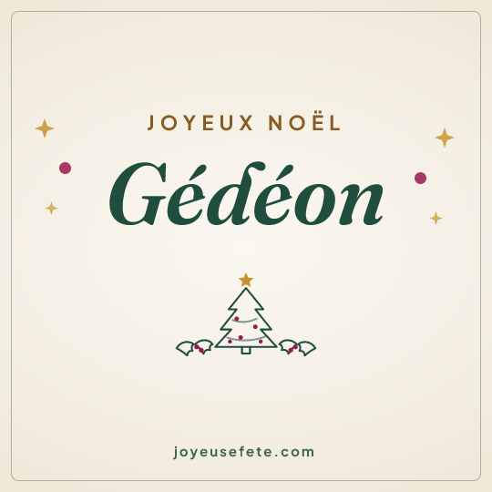 Image carrée « Joyeux Noël Gédéon » pour WhatsApp