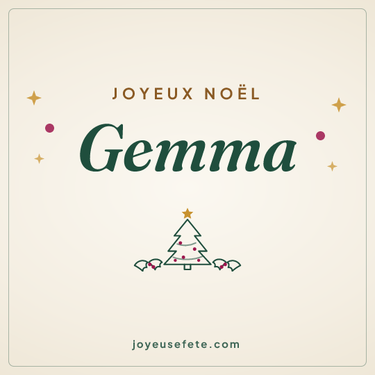 Image carrée « Joyeux Noël Gemma » pour WhatsApp