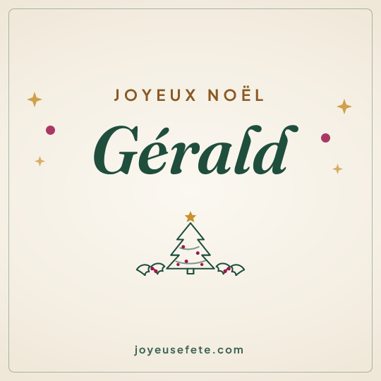 Image carrée « Joyeux Noël Gérald » pour WhatsApp